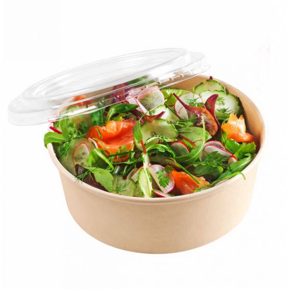 PURE Eco - 13 Oz Recyclable Plastic Salad Container With Dome Lid