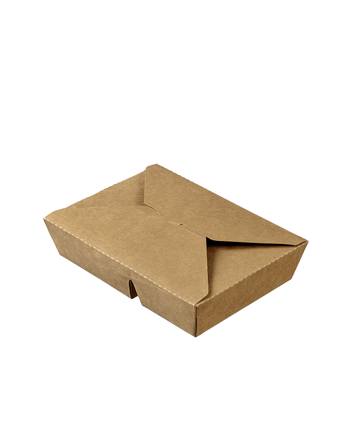 Paper Take-Out Boxes - 2 Windows - Rectangle - Kraft - 41oz. - Large - 200  Count Box