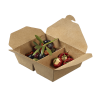 42 oz. Kraft Paper Take Out Containers - 2 compartments - 200/box